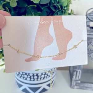 Brand New Jennifer Harper Gold over Sterling Silver Love Anklet